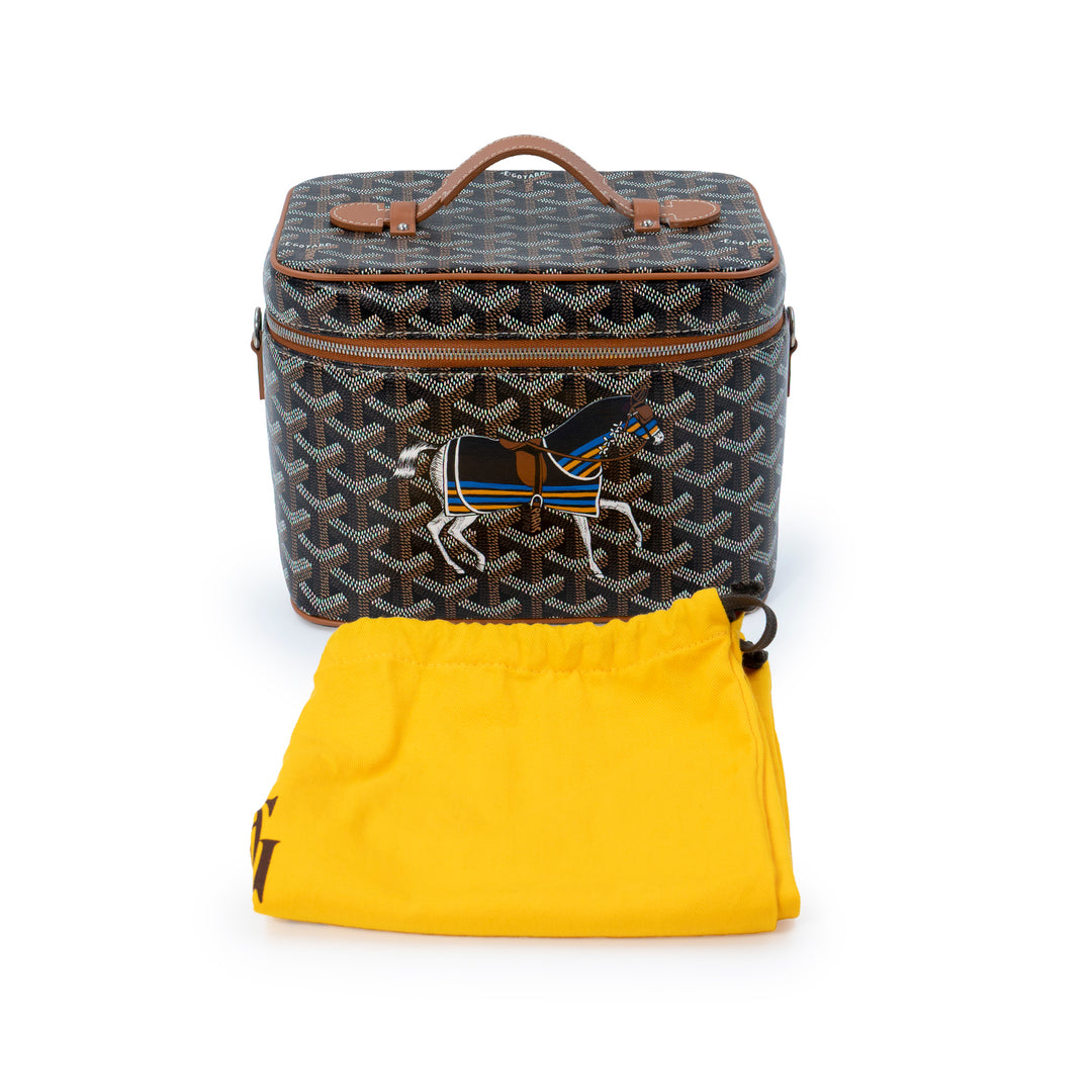 Goyard Hand Painted Vendôme Vanity Case in Brown Goyardine Canvas