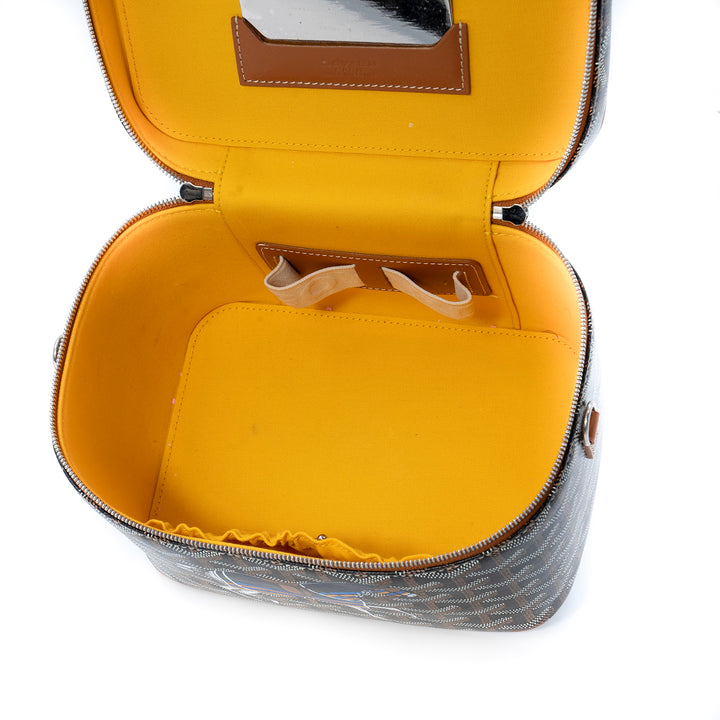 Goyard Hand Painted Vendôme Vanity Case in Brown Goyardine Canvas