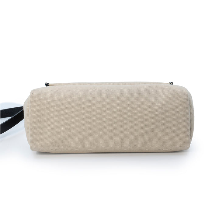 Hermès Herbag Zip 31 Retourne Bag in Béton Canvas with Noir Veau Bétis Leather Trim and Gold Hardware