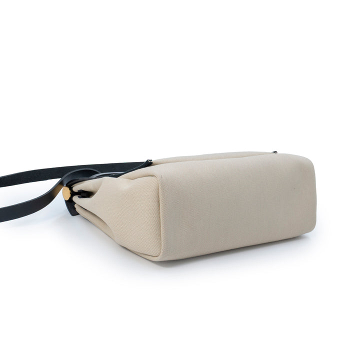 Hermès Herbag Zip 31 Retourne Bag in Béton Canvas with Noir Veau Bétis Leather Trim and Gold Hardware