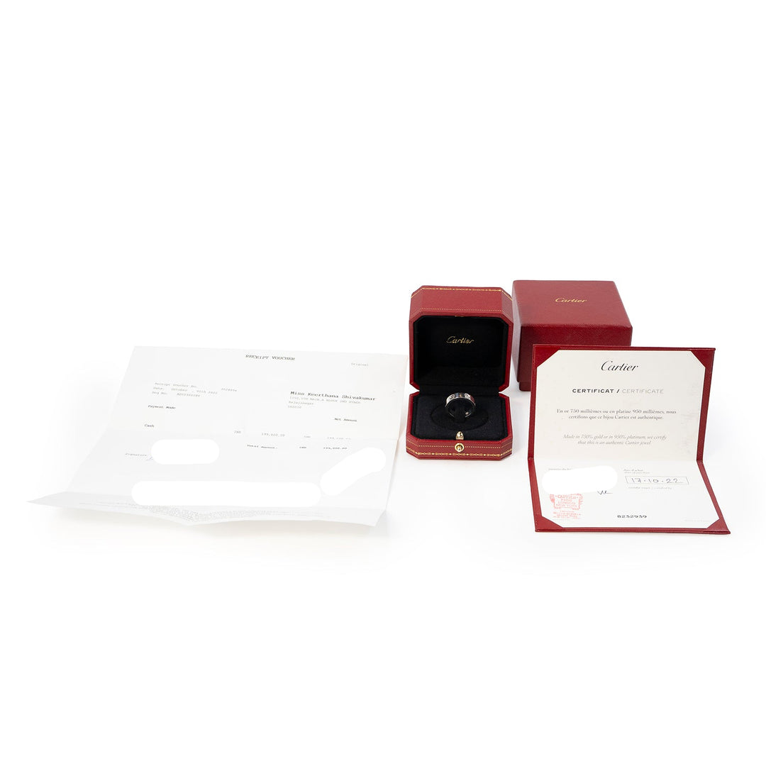 Cartier Love Ring in 18K White Gold Classic Model with 3 Diamonds