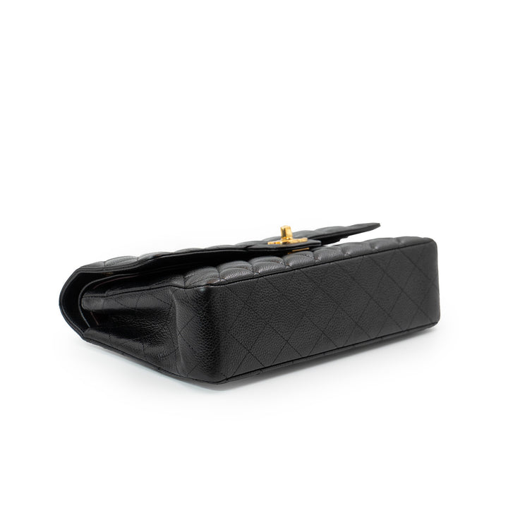 Chanel Medium Classic Double Flap Bag in Black Caviar Leather with Gold Hardware