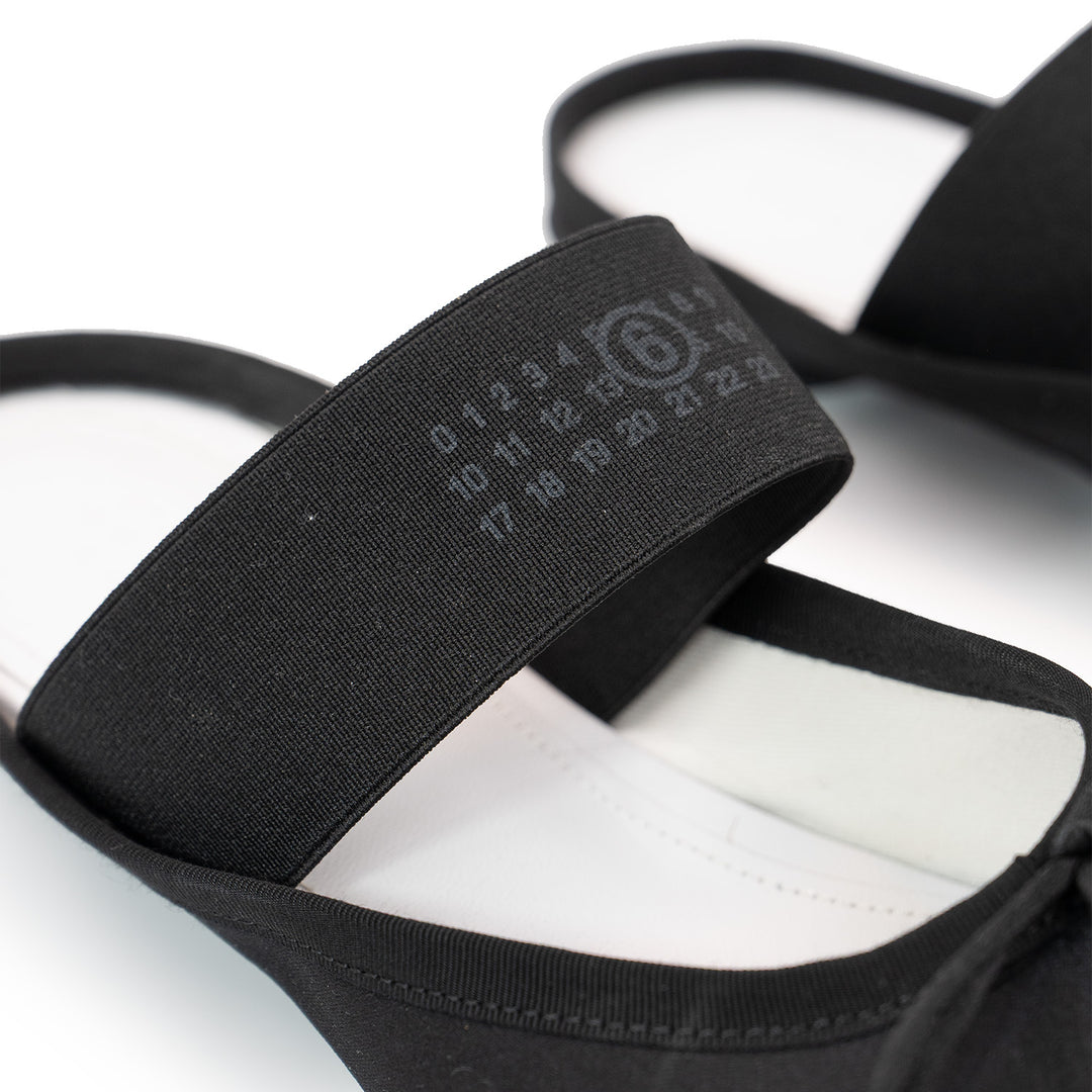 Maison Margiela Black Satin Anatomic Logo Ballerina