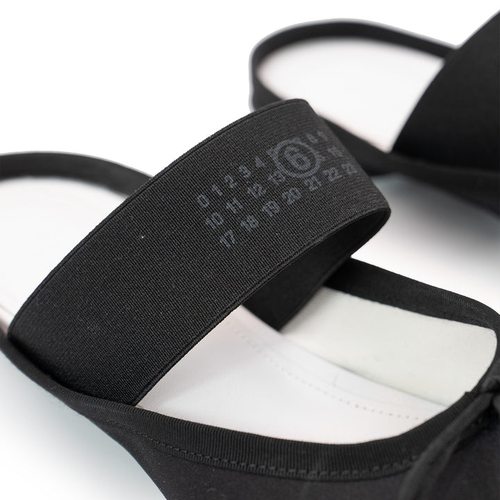 Maison Margiela Black Satin Anatomic Logo Ballerina