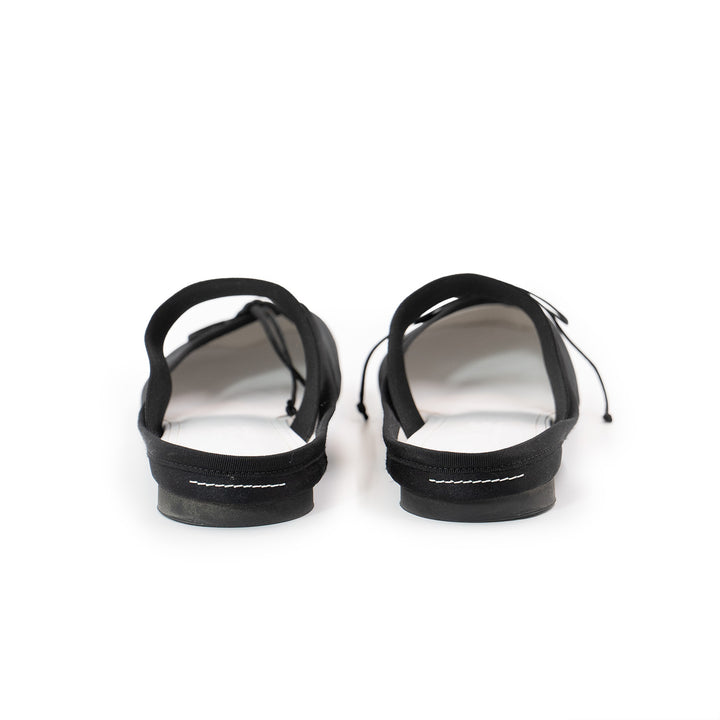 Maison Margiela Black Satin Anatomic Logo Ballerina