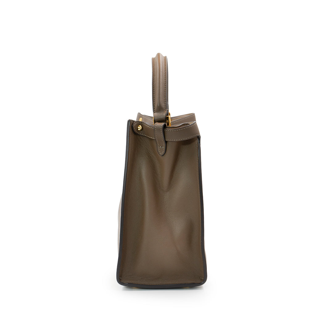 Fendi Peekaboo X-Lite Medium in Brown Leather Top Handle Bag