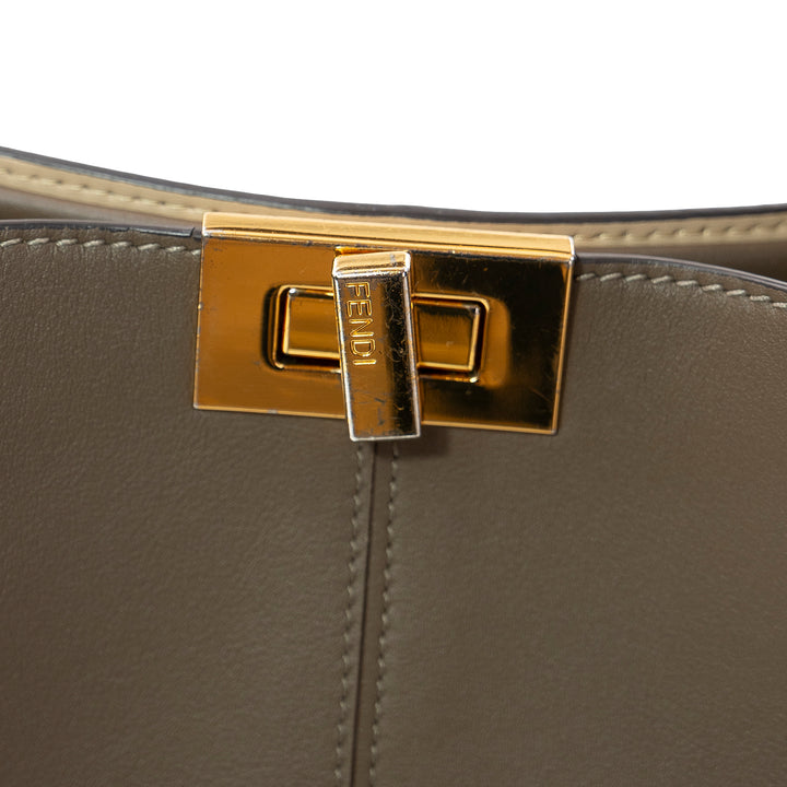 Fendi Peekaboo X-Lite Medium in Brown Leather Top Handle Bag