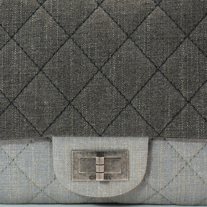 Chanel 2.55 Reissue Large Tri-Color Denim Flap Bag with Ruthenium Hardware