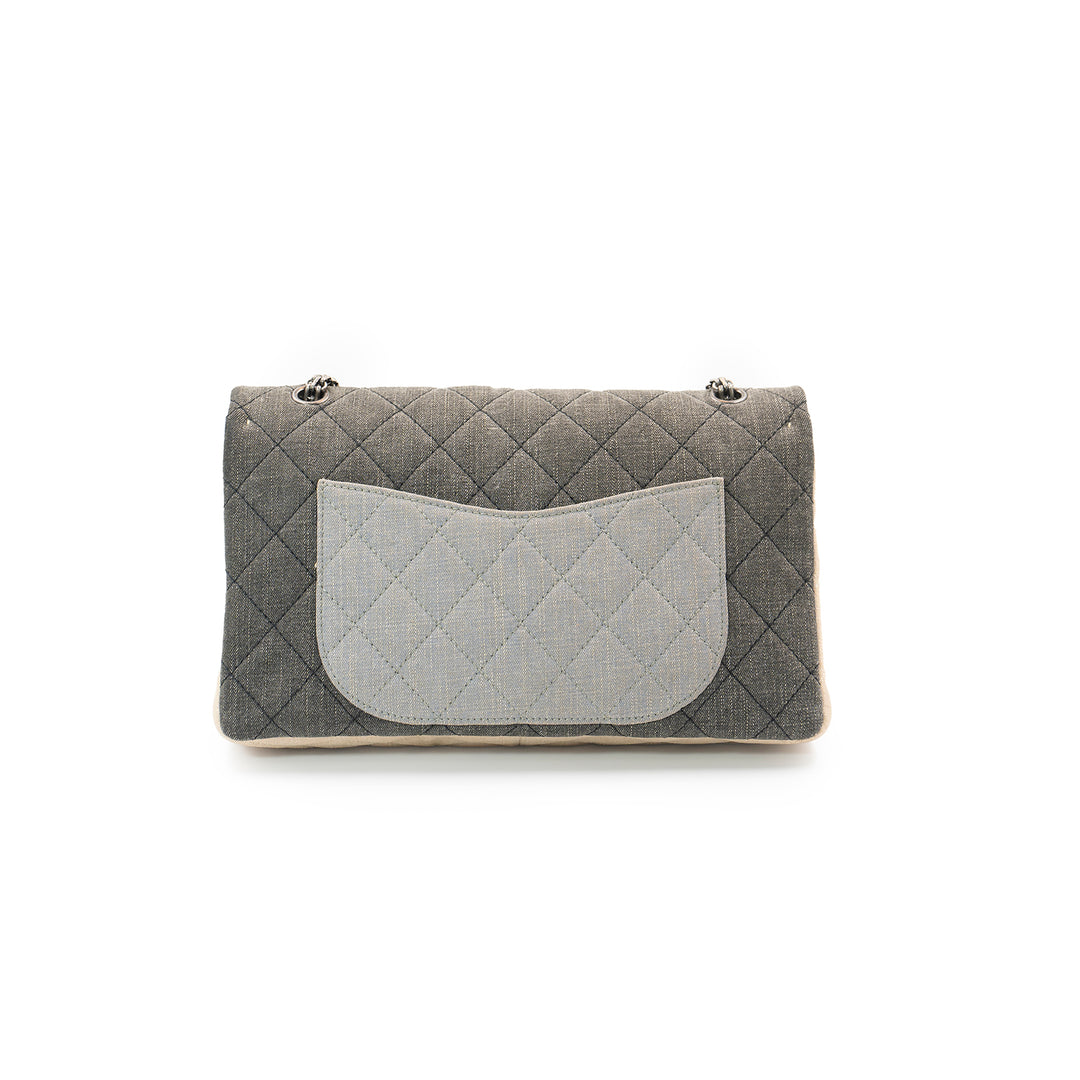 Chanel 2.55 Reissue Large Tri-Color Denim Flap Bag with Ruthenium Hardware