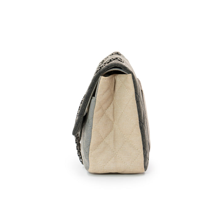 Chanel 2.55 Reissue Large Tri-Color Denim Flap Bag with Ruthenium Hardware