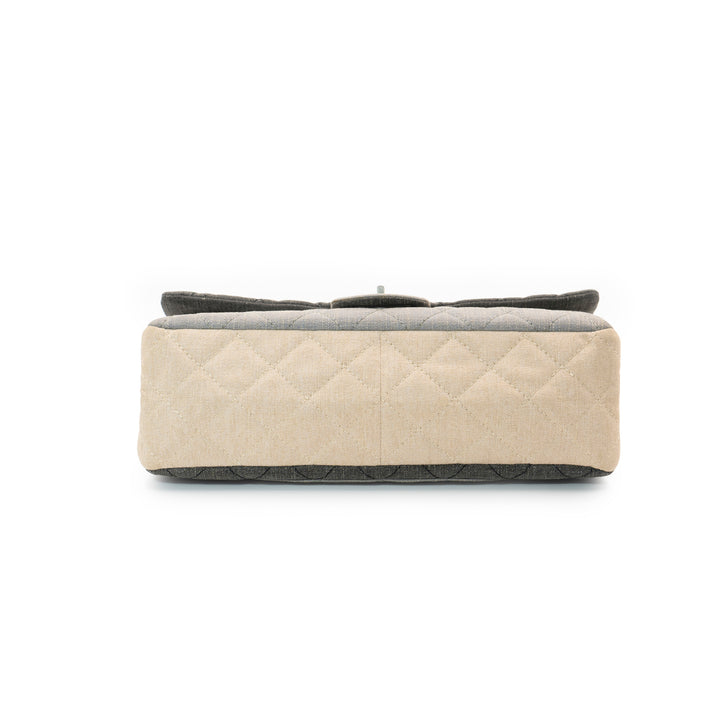 Chanel 2.55 Reissue Large Tri-Color Denim Flap Bag with Ruthenium Hardware