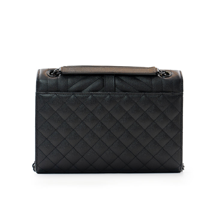 Saint Laurent Envelope Medium Chain Bag in Black Calfskin Leather