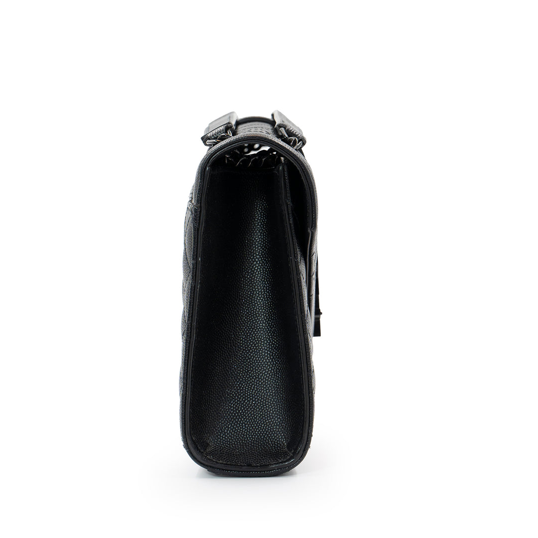 Saint Laurent Envelope Medium Chain Bag in Black Calfskin Leather