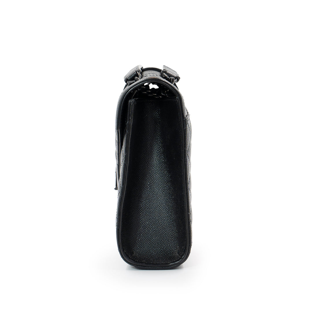 Saint Laurent Envelope Medium Chain Bag in Black Calfskin Leather