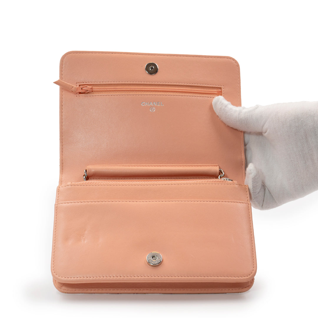 Chanel Limited Edition Wallet on Chain Bag in Pink Leather