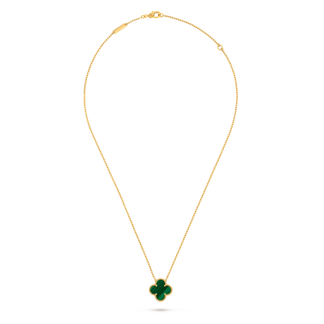 Van Cleef & Arpels Vintage Alhambra Pendant in 18K Yellow Gold with Malachite