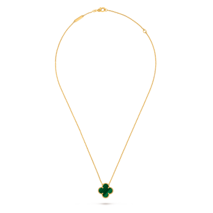 Van Cleef & Arpels Vintage Alhambra Pendant in 18K Yellow Gold with Malachite