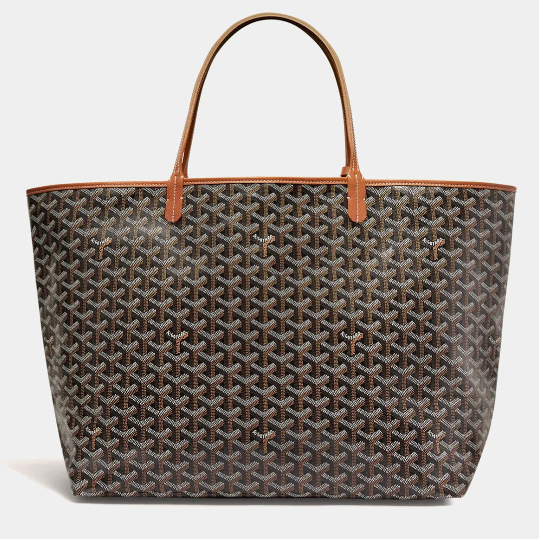 Goyard Black & Tan Goyardine Coated Canvas and Leather Saint Louis GM Tote Bag