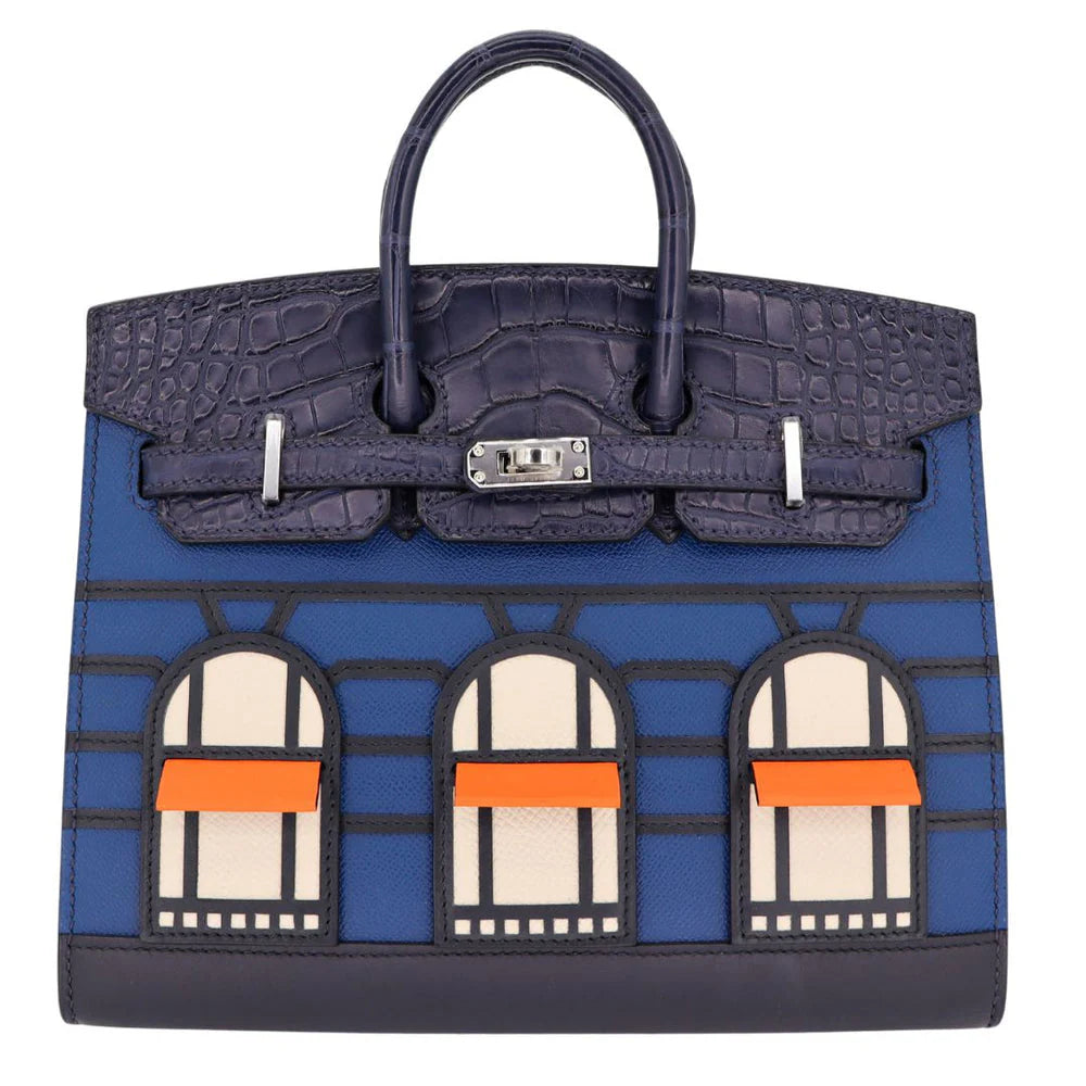 Hermès Birkin Sellier Faubourg “House Night” Bag in Multicolor Leather with Palladium Hardware - Gemaee  UAE