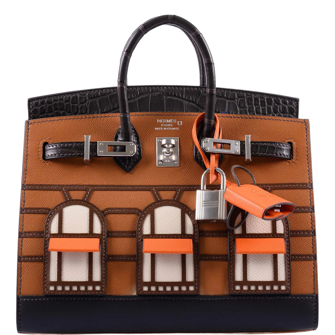 Hermès Birkin 20 Sellier Faubourg “Day” Bag in Gold Madame and Ébène Matte Alligator with Palladium Hardware - Gemaee  UAE