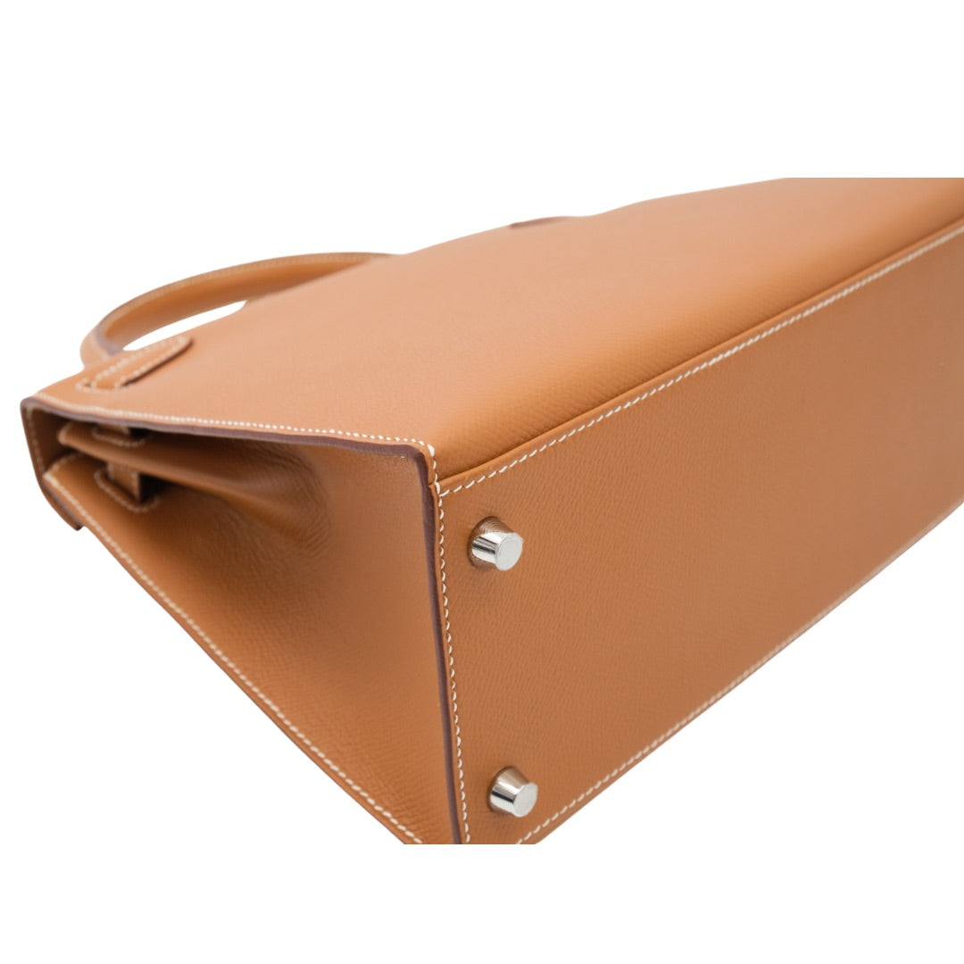 Hermès Kelly Sellier 28 in Gold Color Epsom Leather with Palladium Hardware Bag