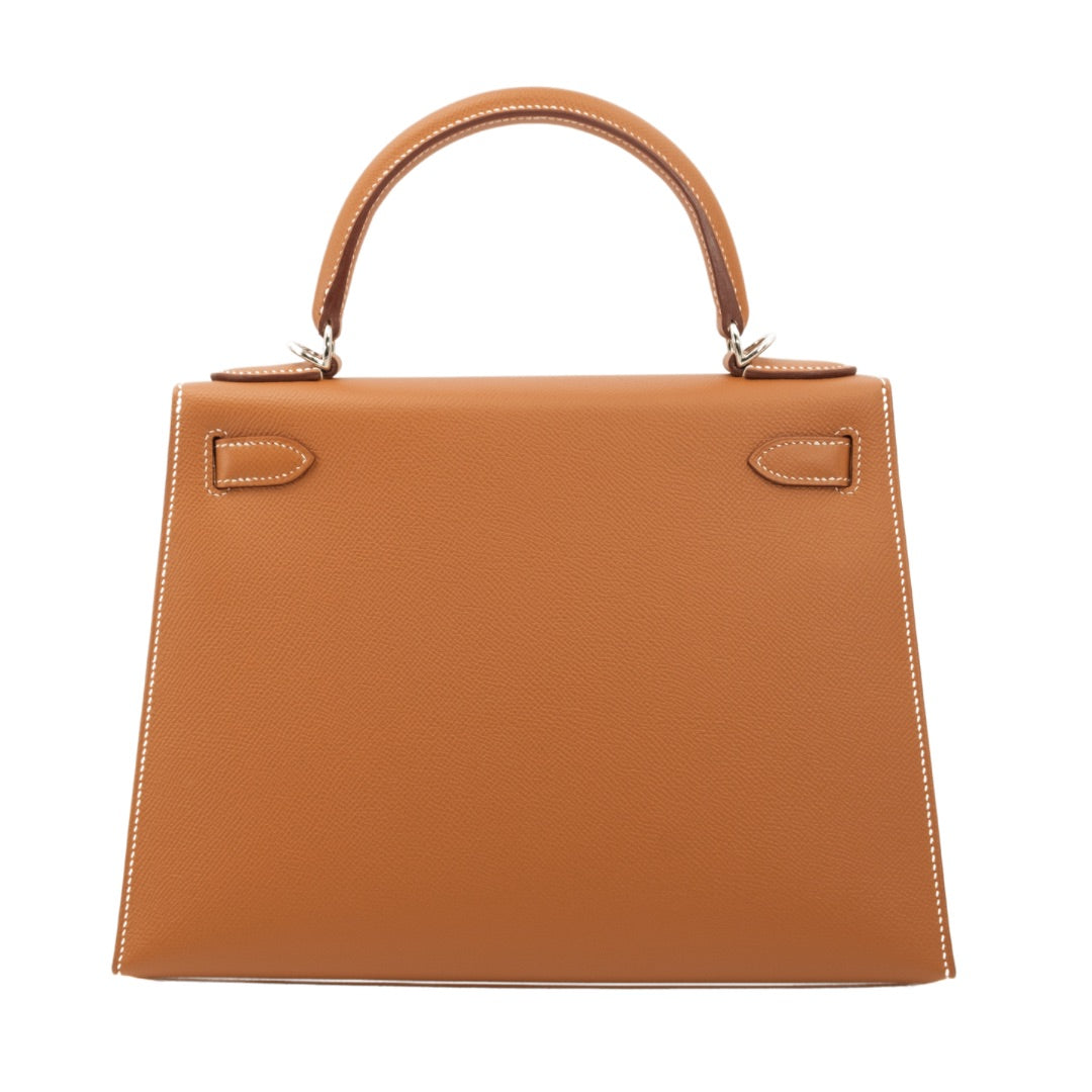 Hermès Kelly Sellier 28 in Gold Color Epsom Leather with Palladium Hardware Bag