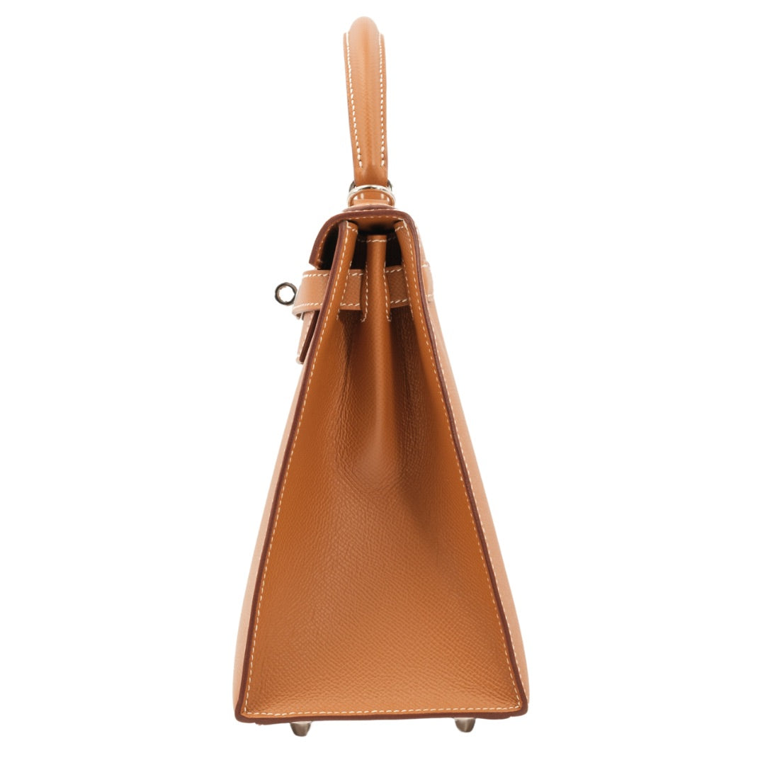 Hermès Kelly Sellier 28 in Gold Color Epsom Leather with Palladium Hardware Bag