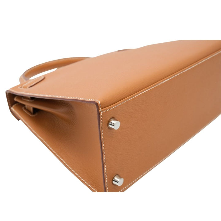 Hermès Kelly Sellier 28 in Gold Color Epsom Leather with Palladium Hardware Bag