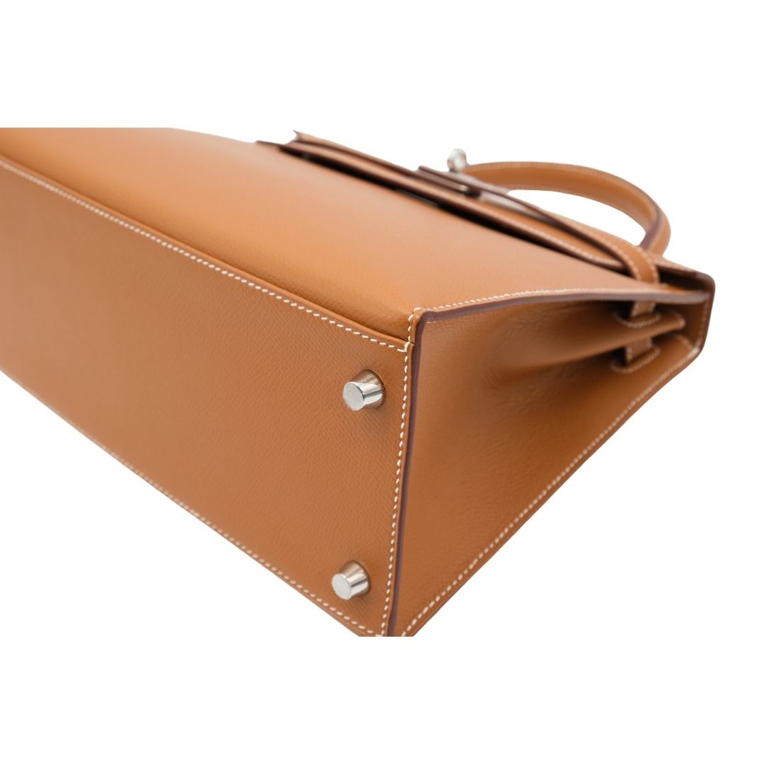 Hermès Kelly Sellier 28 in Gold Color Epsom Leather with Palladium Hardware Bag