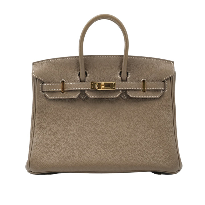 Hermès Birkin 25 in Etoupe Color Togo Leather with Gold Hardware Bag