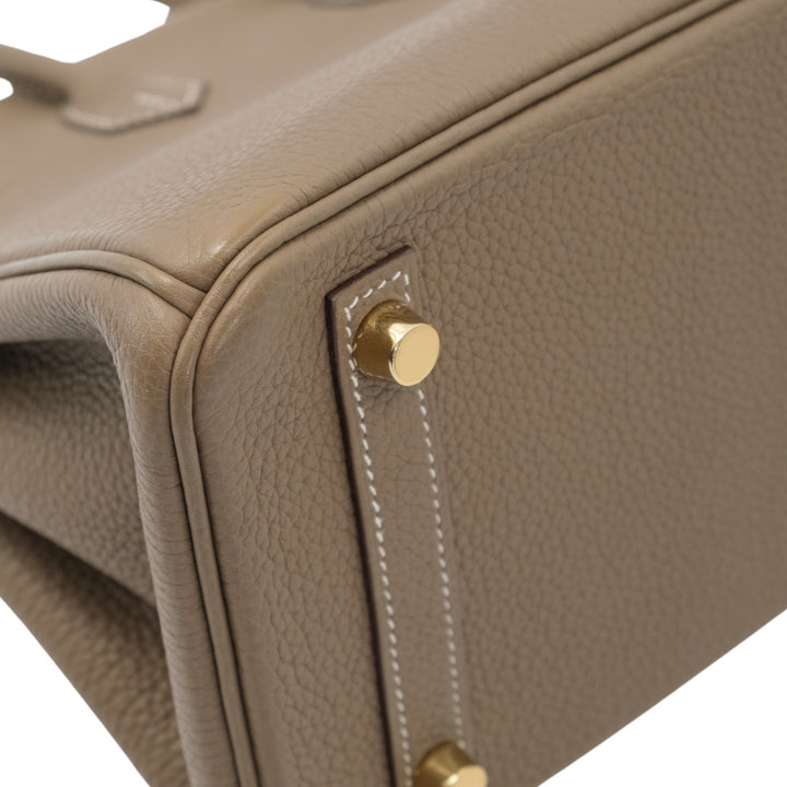 Hermès Birkin 25 in Etoupe Color Togo Leather with Gold Hardware Bag