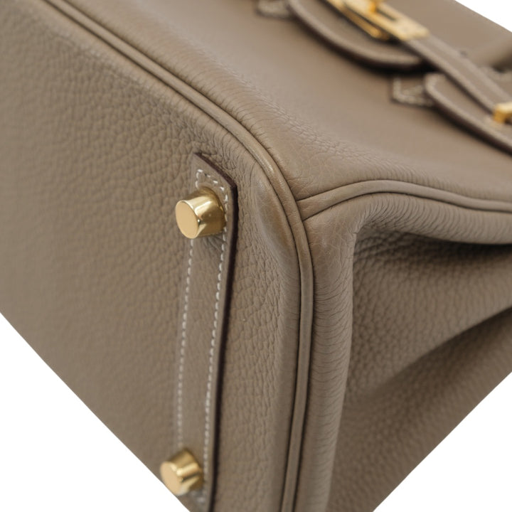 Hermès Birkin 25 in Etoupe Color Togo Leather with Gold Hardware Bag