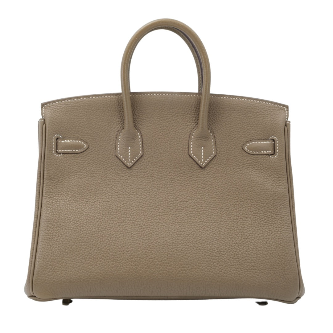 Hermès Birkin 25 in Etoupe Color Togo Leather with Gold Hardware Bag