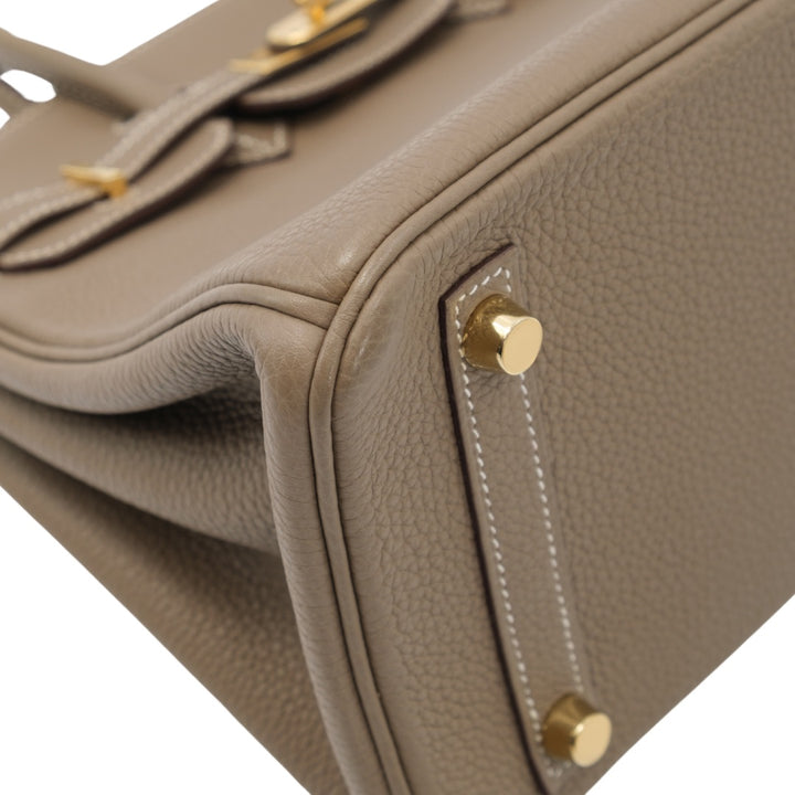 Hermès Birkin 25 in Etoupe Color Togo Leather with Gold Hardware Bag