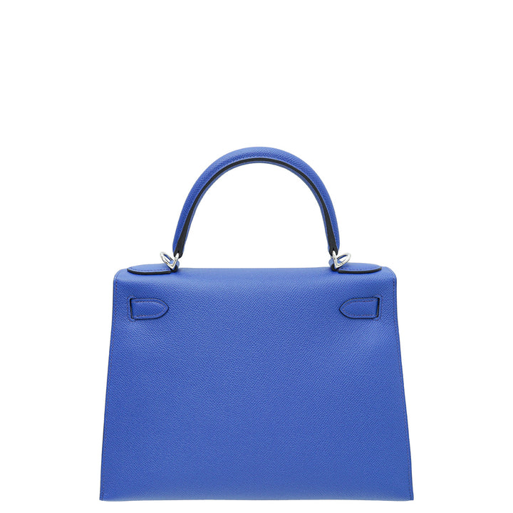 Hermès Kelly 28 Handbag In Electric Blue Epsom Leather  Palladium Hardware Bag