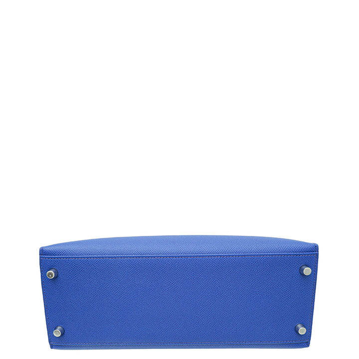 Hermès Kelly 28 Handbag In Electric Blue Epsom Leather  Palladium Hardware Bag