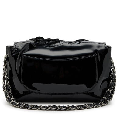 CHANEL Camellia Jumbo Classic Single Flap Bag in Black Patent Leather with Gunmetal Hardware - Gemaee  UAE