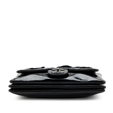 CHANEL Camellia Jumbo Classic Single Flap Bag in Black Patent Leather with Gunmetal Hardware - Gemaee  UAE