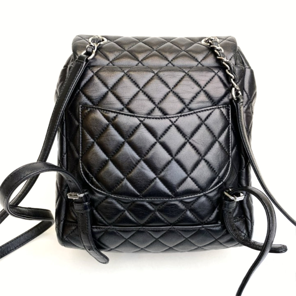 Chanel Urban Spirit Backpack in Black Quilted Lambskin with Silver Hardware - Gemaee  UAE