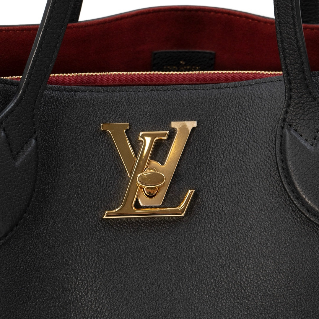 Louis Vuitton Black Leather Lockme Shopper Bag
