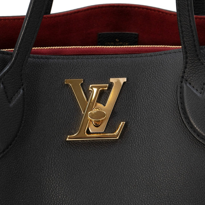 Louis Vuitton Black Leather Lockme Shopper Bag