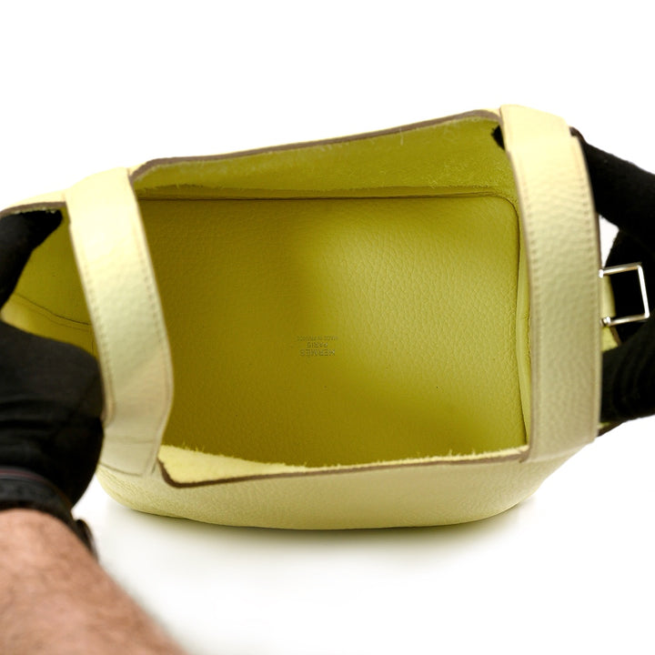 Hermès PICOTIN 18 MILLE JAUNE MILTON Clemence Leather with Palladium Hardware Bag