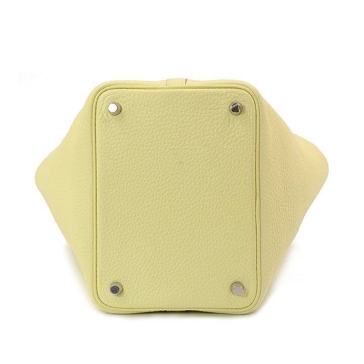 Hermès PICOTIN 18 MILLE JAUNE MILTON Clemence Leather with Palladium Hardware Bag