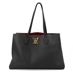 Louis Vuitton Black Leather Lockme Shopper Bag