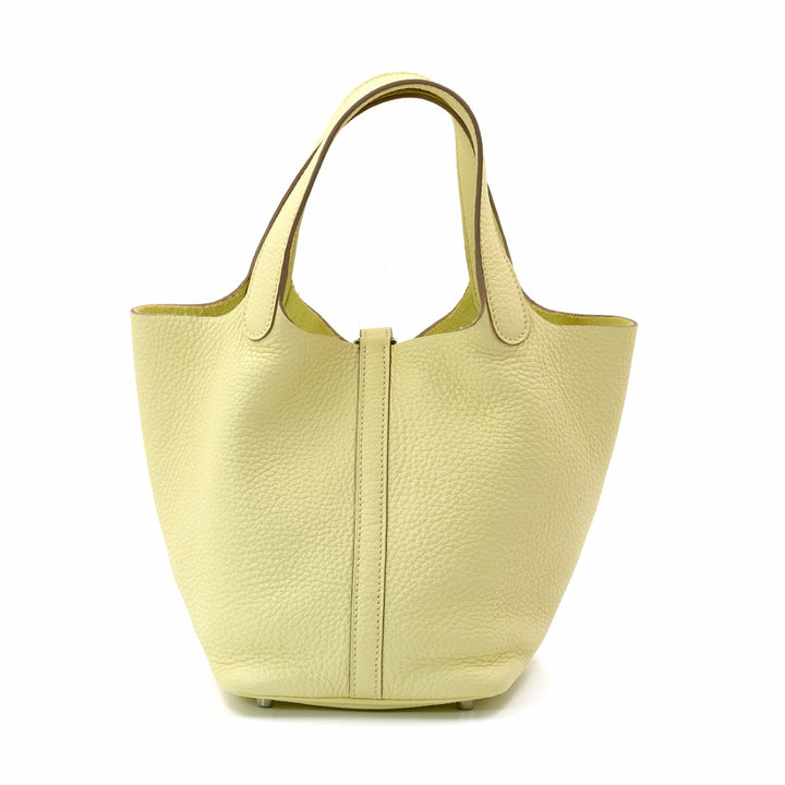 Hermès PICOTIN 18 MILLE JAUNE MILTON Clemence Leather with Palladium Hardware Bag