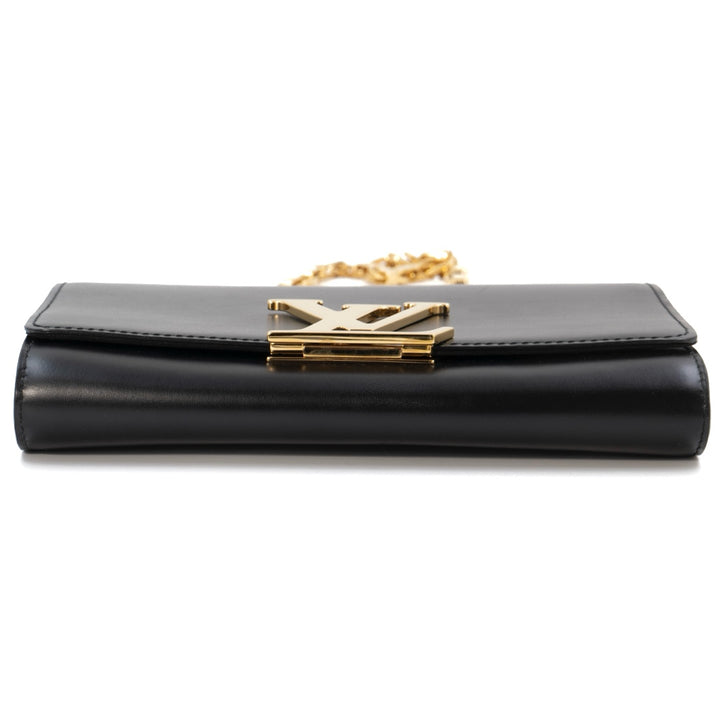 Louis Vuitton Black Leather Chain Louise GM Bag