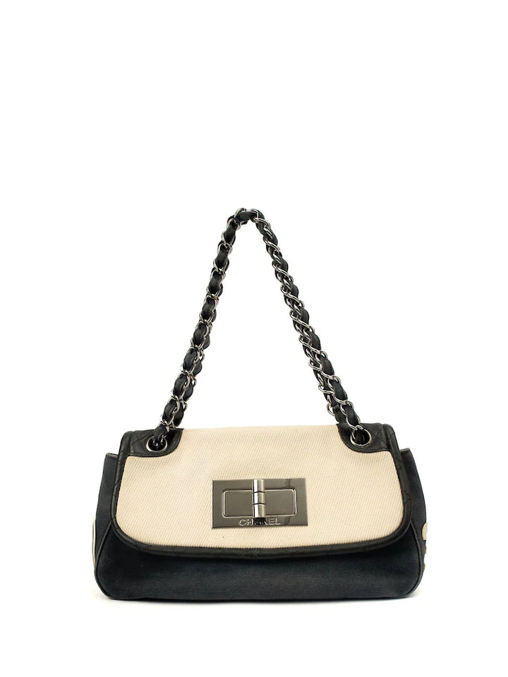 Chanel No. 5 Giant Mademoiselle Lock Flap Bag in Tri-Colour Canvas and Leather with Gunmetal Hardware - Gemaee  UAE