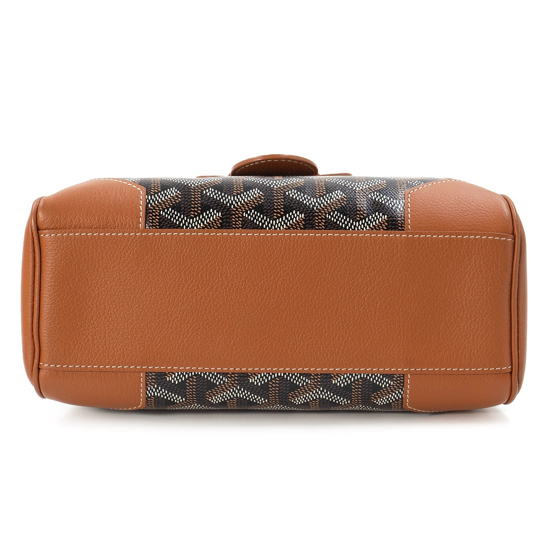 Goyard Saigon Mini Handbag In Coated Canvas And Calfskin Leather