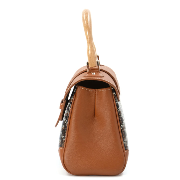 Goyard Saigon Mini Handbag In Coated Canvas And Calfskin Leather