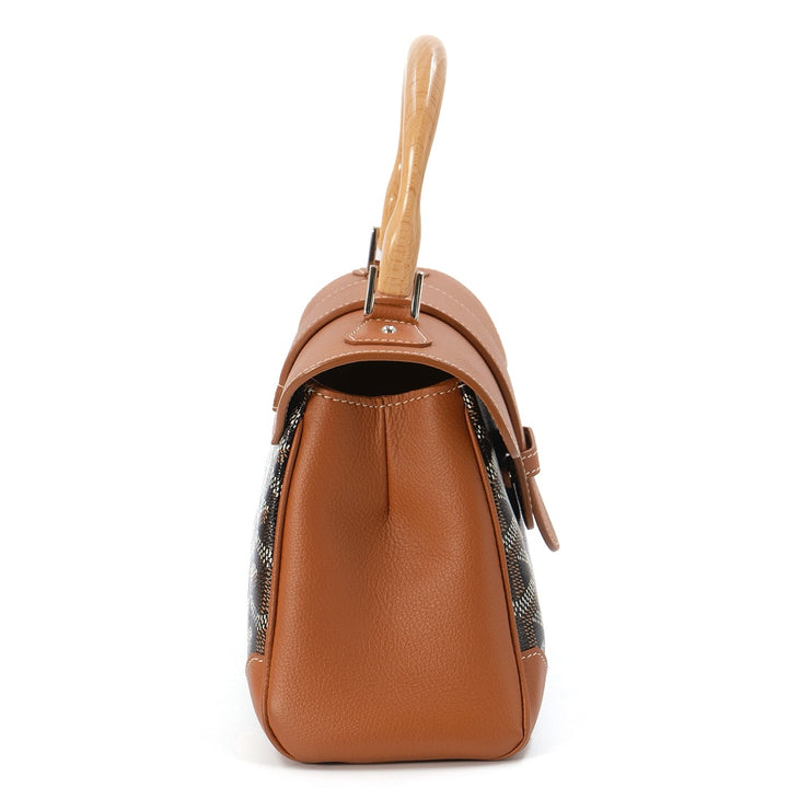 Goyard Saigon Mini Handbag In Coated Canvas And Calfskin Leather